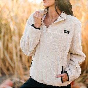 ZYIA teddy 1/4 zip pocket jacket